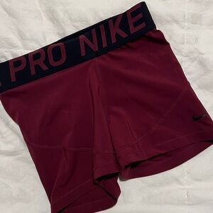 Nike Pro Maroon Athletic Shorts